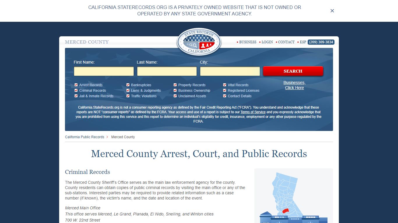 Merced County Arrest, Court, and Public Records